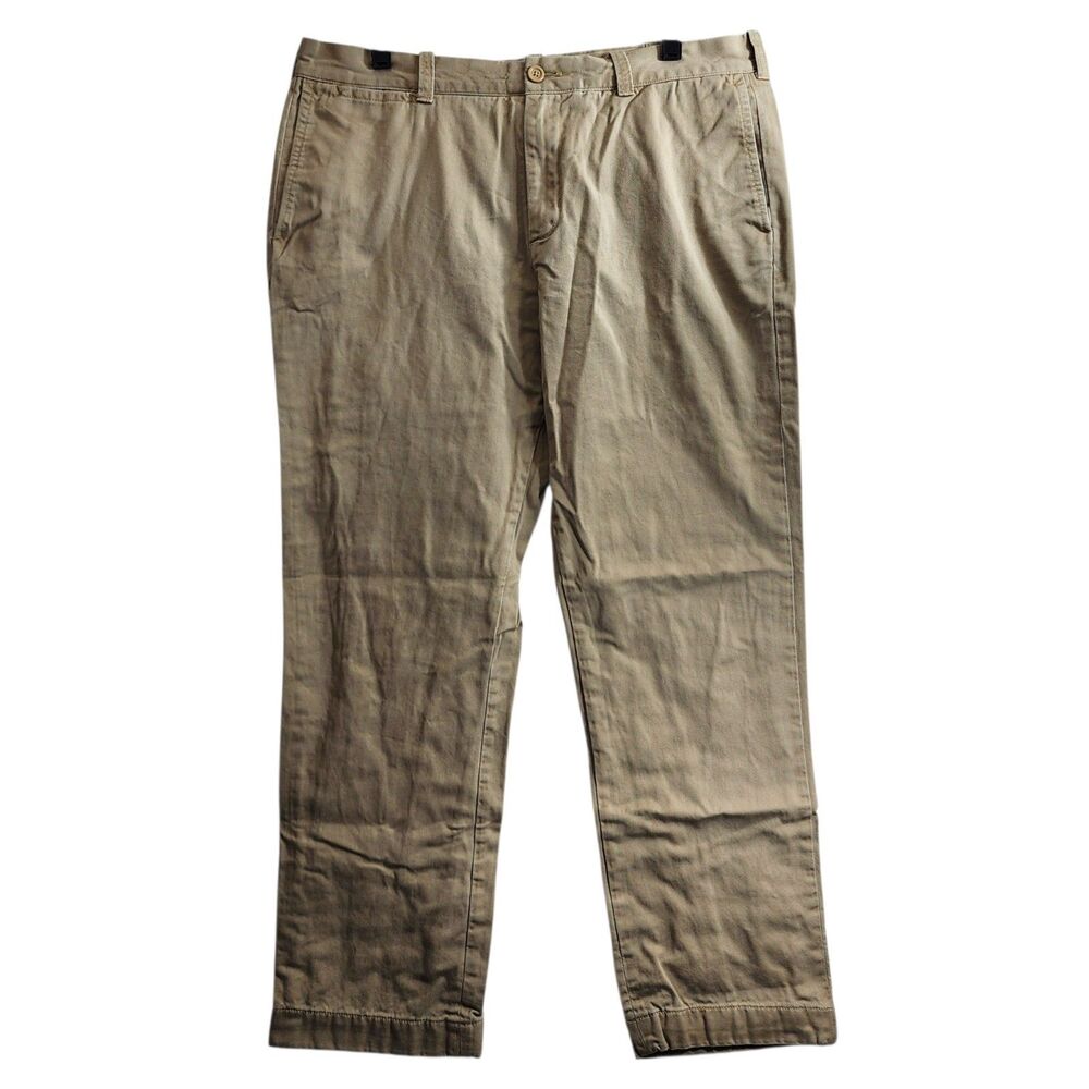 J.CREW Pants Mens 36X30 Beige Classic Chino Flat Insulated Plaid Lined Preppy